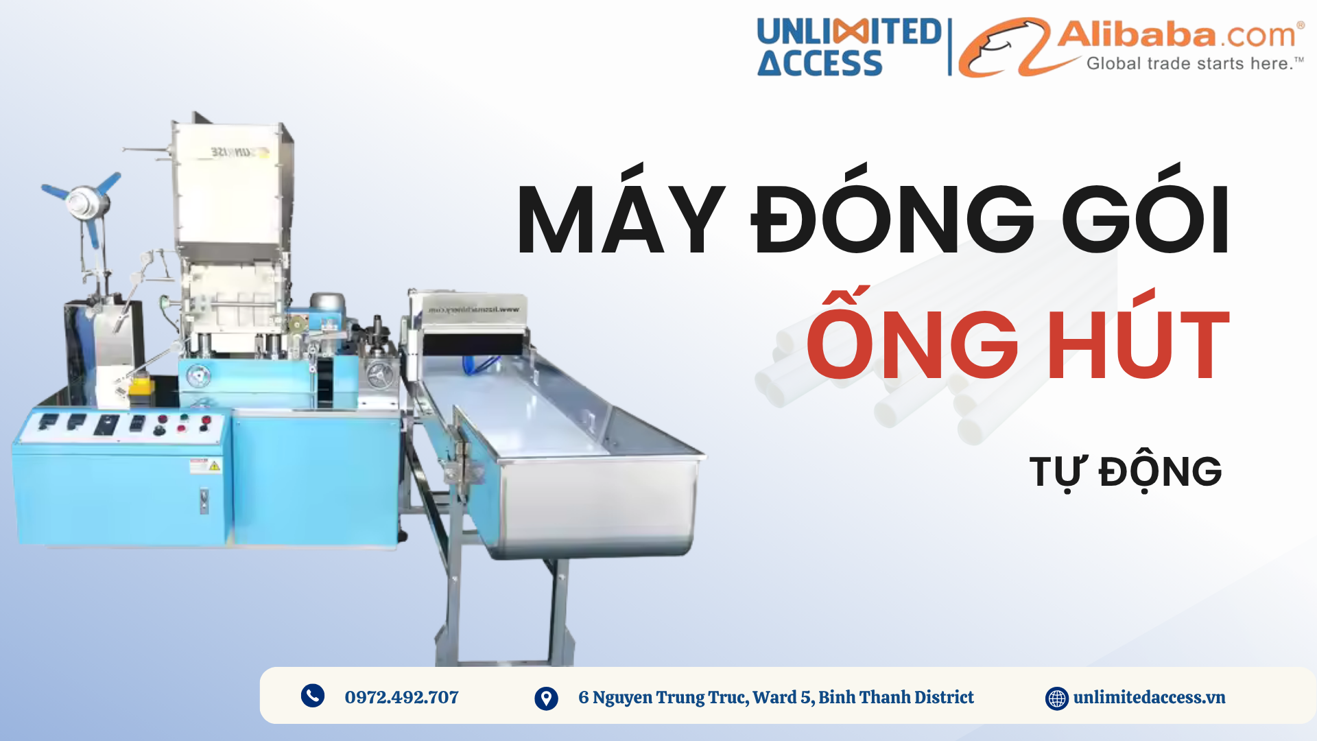 Máy đóng gói ống hút đơn tự động