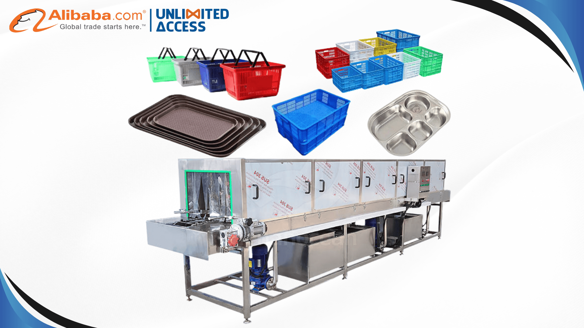 máy rửa khay rổ