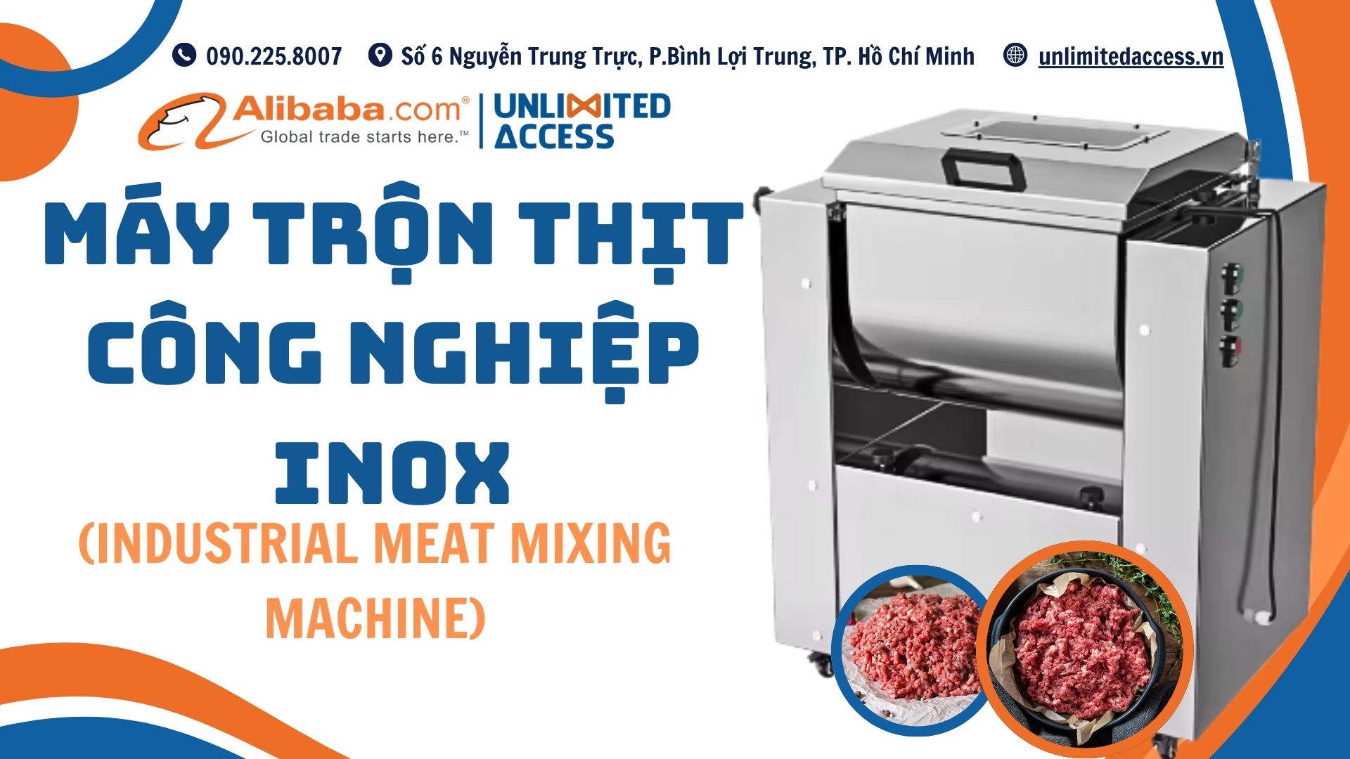 TRÂM - MÁY TRỘN THỊT CÔNG NGHIỆP INOX