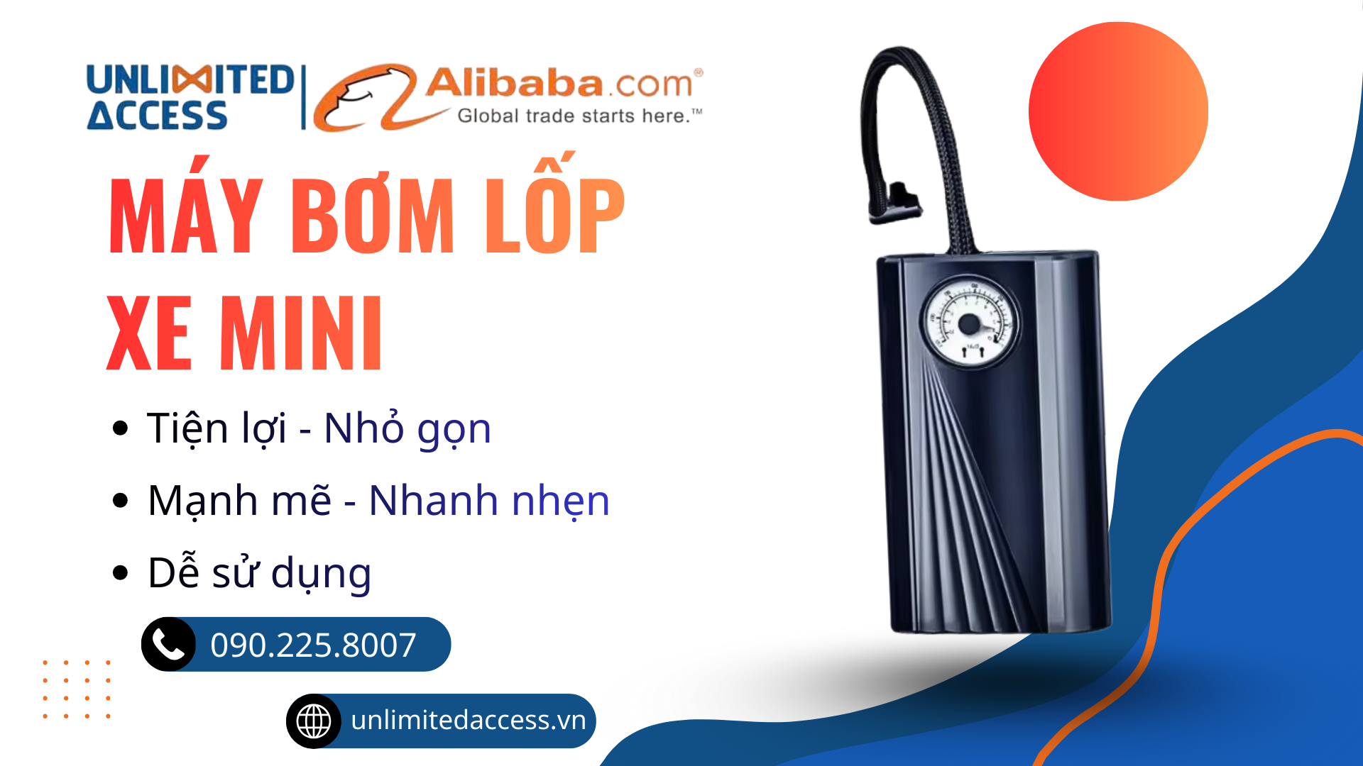 Máy bơm lốp xe mini