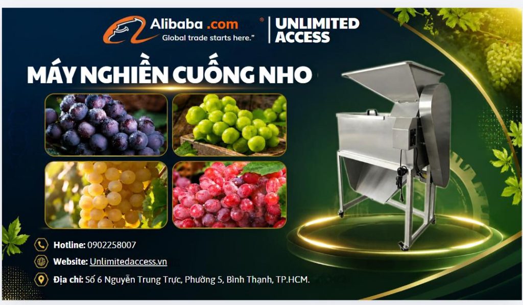 máy nghiền cuống nho