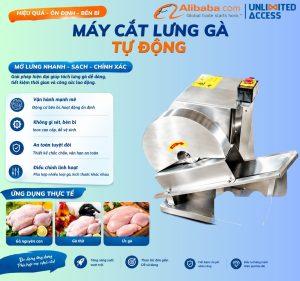 MÁY CẮT ĐÔI GIA CẨM & TÁCH LƯNG GÀ TỰ ĐỘNG CÔNG NGHIỆP