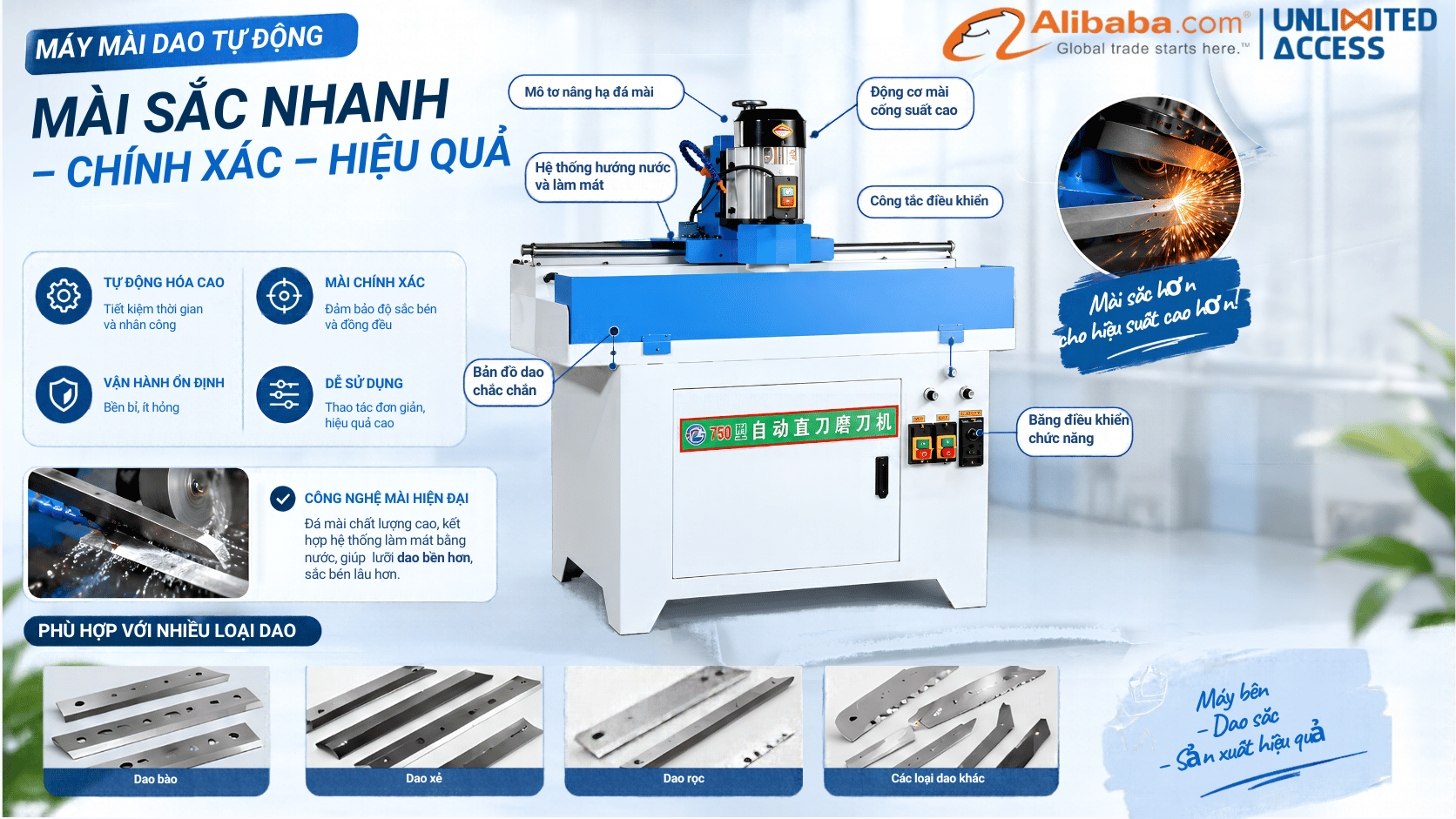 MÁY MÀI DAO THẲNG TỰ ĐỘNG MODEL 450/750