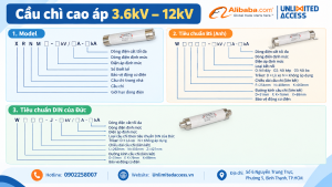 Cầu chì cao áp 3.6kV - 12kV bảo vệ động cơ điệ
