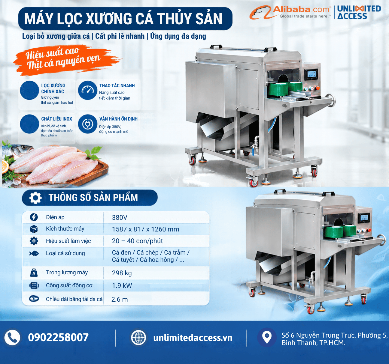 MÁY TÁCH XƯƠNG CÁ TỰ ĐỘNG